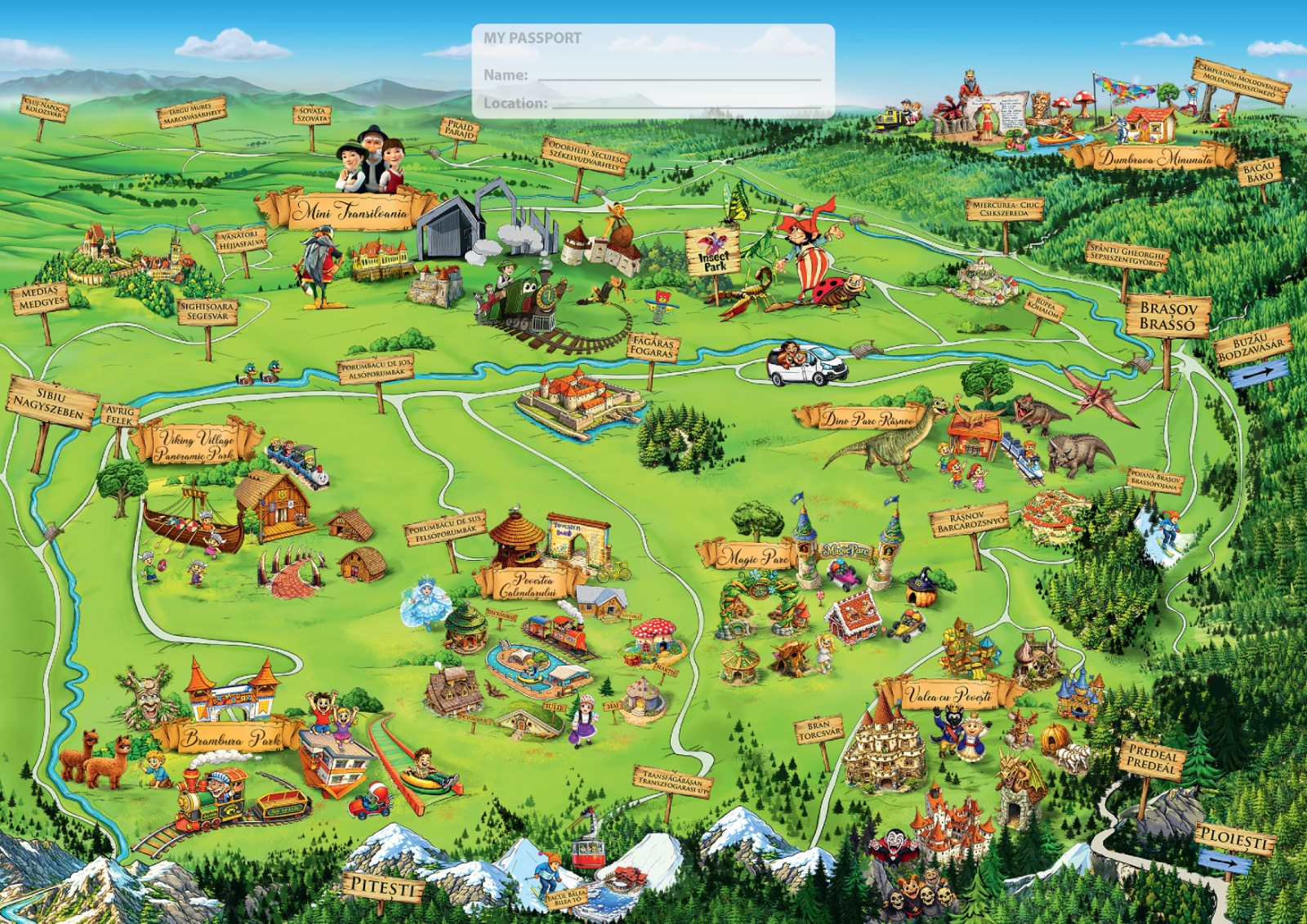 Harta parcurilor Transylvanian Family Parks